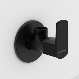 Plantex Angle Cock for Bathroom with Brass Spindle/Angle Valve for Bathroom/Bathroom Accessories Pack of 1 (Saga-Black)