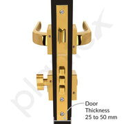 Plantex Triple Security Door Lock for Home/Main Door Lock Set with 3 Years of Warranty/Mortise Lock for Door with Brass Lock Body & Cylinder(7107 - Gold)