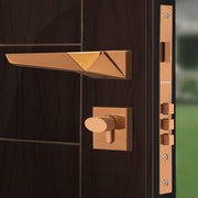 Plantex Door Lock for Main Door/Brass Handle with 3 Computerised Key/Mortise Lock for Bedroom/3 Years Warranty (7095, PVD Choco)