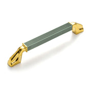 Plantex Aluminium Cabinet Handle/160mm Wardrobe Handle for Home/Cupboard Door Pull-Push Handles for Office - Pack of 1 (Green & Gold)