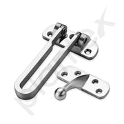 Plantex Heavy Duty Swing Bar Lock/Door Safety Guard with High Security Auxiliary Lock for Home/Office/Hotel - Pack of 4 (SH-42, Silver, Chrome Finish)