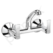 Plantex Sink Cock for Kitchen Sink/360 Degree Rotating with Foam Flow/Wall Mount Swan Neck with Wall Flange and Teflon Tape - Pack of 1 (Chrome, 3523)