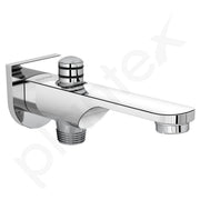 Plantex Pure Brass Spout for Bathroom with Brass Wall Flange and Teflon Tape/Button Attachment for Hand Shower-(ORN-222-Chrome)