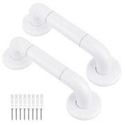 Plantex   12 Inch Strong ABS Bathroom Handle for Senior Citizen/Non-Slip Grab Bar for Toilet/Support for Elderly People - Pack Of 2 (White)
