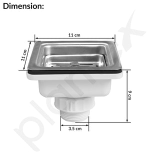 Plantex Coupling for Kitchen Sink/Stainless Steel Waste Coupling/Square Shape Coupling - Pack of 1 (Matt Finish)