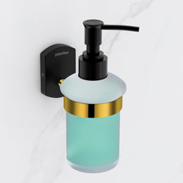 Plantex 304 Grade Stainless Steel Liquid Soap Dispenser/Shampoo Dispenser/Handwash Dispenser/Bathroom Accessories - Pack of 1 (Parv-Gold & Black)