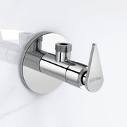 Plantex Angle Valve for Bathroom/Pure Brass Quarter Turn Angle Cocke for Bathroom with Brass Wall Flange and Teflon Tape - (LEA-705, Chrome)