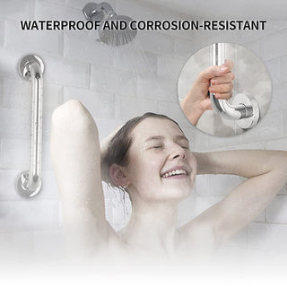 Plantex 24 Inch Handle for Bathroom Support/Anti-Slip Shower Grab Bar - Stainless Steel Bathroom Handrail (Chrome)