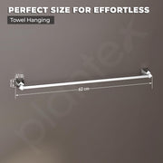 Plantex Towel Rod for Bathroom/Pure Brass Towel Hanger/24in Towel Holder/Bathroom Accessories - Pack of 1 (APS-ASC-01, Chrome)