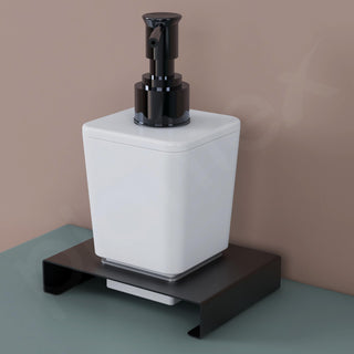 Plantex Stainless Steel and ABS Soap Dispenser for Bathroom/Shampoo Dispenser/Hand Wash Dispenser/Bathroom Accessories - Table Top (Black & ABS)