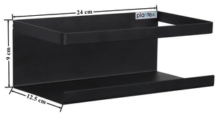 Plantex Carbon Steel Magnetic Spice Rack For Refrigerator,Spice Storage Fridge Shelf For Kitchen,Easy To Use,Drill Free-Bathroom Accessories-Wall Mount & Railing Mount, Floating Shelves (Black)