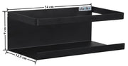 Plantex Carbon Steel Magnetic Spice Rack For Refrigerator,Spice Storage Fridge Shelf For Kitchen,Easy To Use,Drill Free-Bathroom Accessories-Wall Mount & Railing Mount, Floating Shelves (Black)