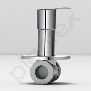 Plantex Pure Brass AQ-1406 Angular Concealed Stop Cock/Concealed Stop Valve Tap For Bathroom With Teflon Tape & Adjustable Brass Wall Flange - 15 mm (Mirror-Chrome Finish)