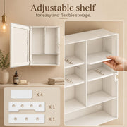 Plantex Acrylonitrile Butadiene Styrene Durable Bathroom Cabinet with Mirror/Premium Multipurpose Bathroom Mirror with Storage/Mirror with Shelf (14X18 Inch-White)