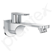 Plantex Pure Brass ORN-202 Tap for Bathroom with Water Saving Aerator/Bib Cock with Wall Flange and Teflon Tape-7 Year Warranty (Chrome)
