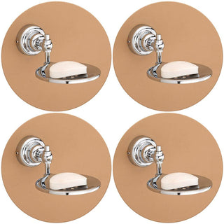 Plantex 304 Grade Stainless Steel Soap Dish - Soap Stand - Bathroom Soap Holder/Bathroom Accessories Pack of 4, Skyllo (Chrome)