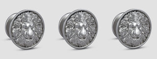 Plantex Lion Face Cabinet Drawer Knob Handle/Kitchen Cabinet Knobs/Knobs for Cabinets and Drawer/Round Drawer Pulls and Knobs- Pack of 3 Pieces (Silver)