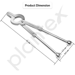 Plantex Stainless Steel Kitchen Pincers/Sandasi/Sansi/Pakkad/Utensils Holder (Chrome)