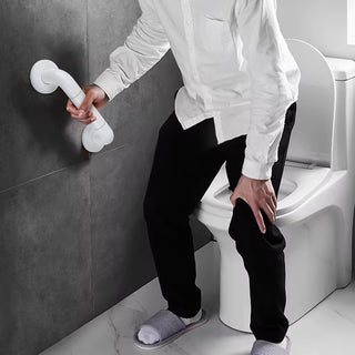 Plantex 12 Inch Strong ABS Grab Bar for Toilet Support/Bathroom Support for Elderly People with Luminous Grip - Pack of 1 (White)