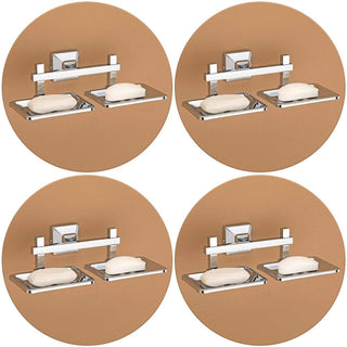 Plantex Squaro soap dish - Pack of 4 for versatile use