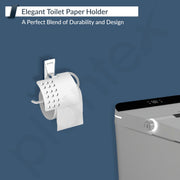 Plantex 304 Grade Stainless Steel Toilet Paper Holder/Tissue Paper Roll Holder for Bathroom - Crystal (Chrome)