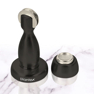 Plantex Magnetic Door Stopper for Home - Set of 3 Door Holders for Main Door (4 Inch, Black)