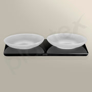 Plantex Stainless Steel Double Soap Holder for Bathroom/Soap Stand/Wall Mounted Soap Holder/Bathroom Accessories - (Black-Chrome)