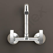 Plantex Sink Mixer Tap Hot and Cold/Mixer Tap for Kitchen Sink with Brass Spindle/Kitchen Sink Faucet with Wall Flange and Teflon Tape (Samar-Chrome)