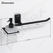 Plantex 304 Grade Stainless Steel Liquid Soap Dispenser with Napkin Ring/Shampoo Dispenser/Towel Ring for Bathroom/Bathroom Accessories - Pack of 1 (Crystal, Black)