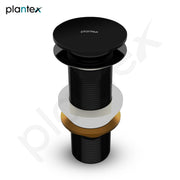 Plantex Pure Brass Waste Coupling for Wash Basin/5 inch Drain Out let System Full Thread Pop up Waste Coupling for Wash Basin (Glossy Black - Pack of 1)