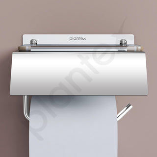 Plantex Stainless Steel Toilet Paper Holder/Toilet Paper Roll Holder/Tissue Paper Roll Holder with Mobile Stand for Bathroom Accessories - (Chrome)