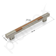 Plantex Main Door Handle/15 Inch Main Door Handle/Glass Door Handle/Wooden Door Handle/Pull-Push Door Handle/Door Accessories - Pack of 1 (S-605-Satin and Wood) - 3 Years Warranty