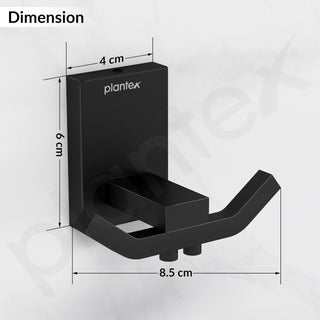 Plantex 304 Grade Stainless Steel Robe Hook/Cloth Towel Hanger/Door Hanger Hook/Bathroom Accessories - Pack of 1 (Crystal, Black)