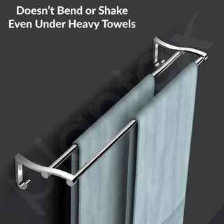 Plantex Stainless Steel Dual Towel Rod for Bathroom/Towel Hanger/Towel Holder Stand/Bathroom Accessories (18 Inch - Chrome)