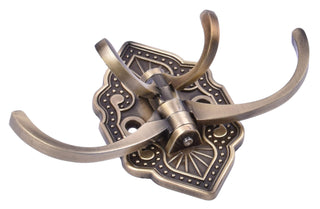 Plantex Antique Robe Hook/Cloth-Towel Hanger/Door Hanger-Hook/Bathroom Accessories - Pack of 2 (Brass, Zinc)