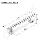 Plantex 8 Inch Heavy-Duty Stainless Steel Door Handle for Main Door/Pull Push Main Door Handle/3 Years Warranty Pack of 1 (S-140, Chrome)