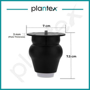 Plantex 3 Inch Sofa Legs for Bed Furniture/Sofa Legs for Table/Sofa Support Legs with Rubber Grip (Black, 6 Pcs)