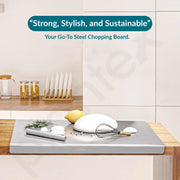 Plantex Chopping Board - 15 * 11.5 inch (Pack of 1, Stainless Steel 2002, Chrome) (APS-1156)