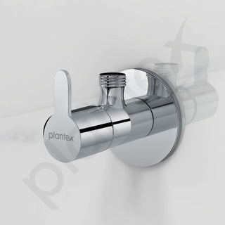 Plantex Pure Brass Angle Valve with Brass Wall Flange & Teflon Tape for Bathroom/Kitchen/Wash Basin- [FLO-805-Pack of 2-Chrome]