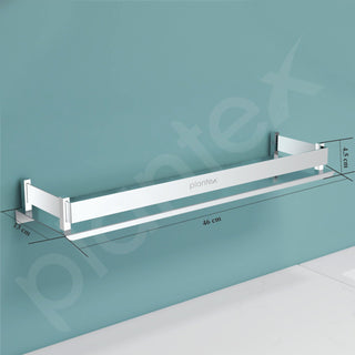Plantex Stainless Steel Bathroom Shelf Rack/Bathroom Organizer/Wall Shelf for Bathroom Accessories Set/Kitchen Stand/Kitchen Shelves & Racks-(Chrome 18x5 Inches)