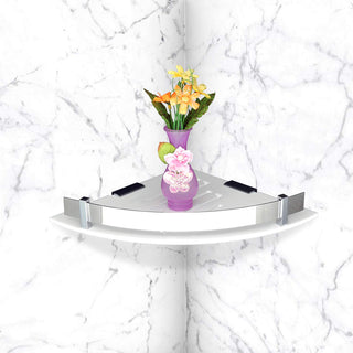 Plantex Acrylic Multipurpose Bathroom Corner Shelf/Rack/Bathroom Accessories(8 x 8 in)