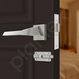 Plantex Heavy Duty Door Lock for Bathroom/Mortise Keyless Door Lock for Home/Store Room/Balcony/Office with Baby Latch (7090 – Satin White & Chrome Finish)