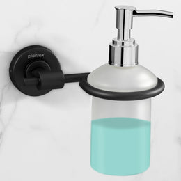 Plantex 304 Grade Stainless Steel Liquid Soap Dispenser/Shampoo Dispenser/Hand Wash Dispenser/Bathroom Accessories - Daizy (Black)