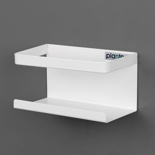 Plantex Carbon Steel Magnetic Shelf For Kitchen/Fridge Organizer Spice Rack/Shelf For Refrigerator - Wall Mount & Railing Mount, Floating Shelves (White)