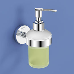 Plantex Liquid Soap Dispenser for Bathroom/Smero Pure Brass Shampoo Dispenser for Washbasin/Bathroom Accessories - Circle (Chrome, Pack of 1)
