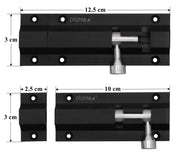 Plantex Stainless Steel Tower Bolt/Tower Bolt for Home,Offices Doors and Windows/Tower Bolt for Main Door/Door Latch/Kundi/Chitakini/Door Latch for Windows - Pack of 2 (Black Finish, 4 inch)