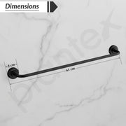 Plantex Towel Rod for Bathroom/304 Grade Stainless Steel Towel Hanger/24 Inch Towel Bar for Bathroom/Single Towel Rod/Bathroom Accessories - (Daizy - Black)
