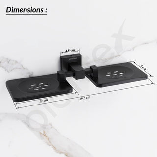 Plantex 304 Grade Stainless Steel Double Soap Holder Stand for Bathroom and Wash Basin/Bathroom Accessories - Splash (Black)