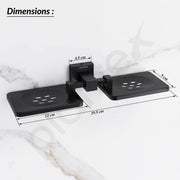 Plantex 304 Grade Stainless Steel Double Soap Holder Stand for Bathroom and Wash Basin/Bathroom Accessories - Splash (Black)