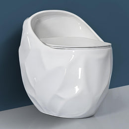 Plantex Imported Ceramic Commode Toilet/Rim Siphonic Commode for Btahroom/One Piece Western Toilet with Soft Close Toilet Seat Cover - S Trap Outlet ( Oval- Glossy White )